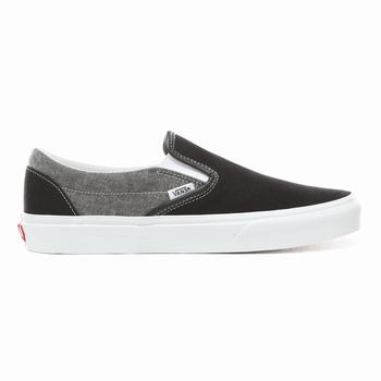 Damske Slip On Tenisky Vans Chambray Classic Čierne/Biele VA65IOFUG